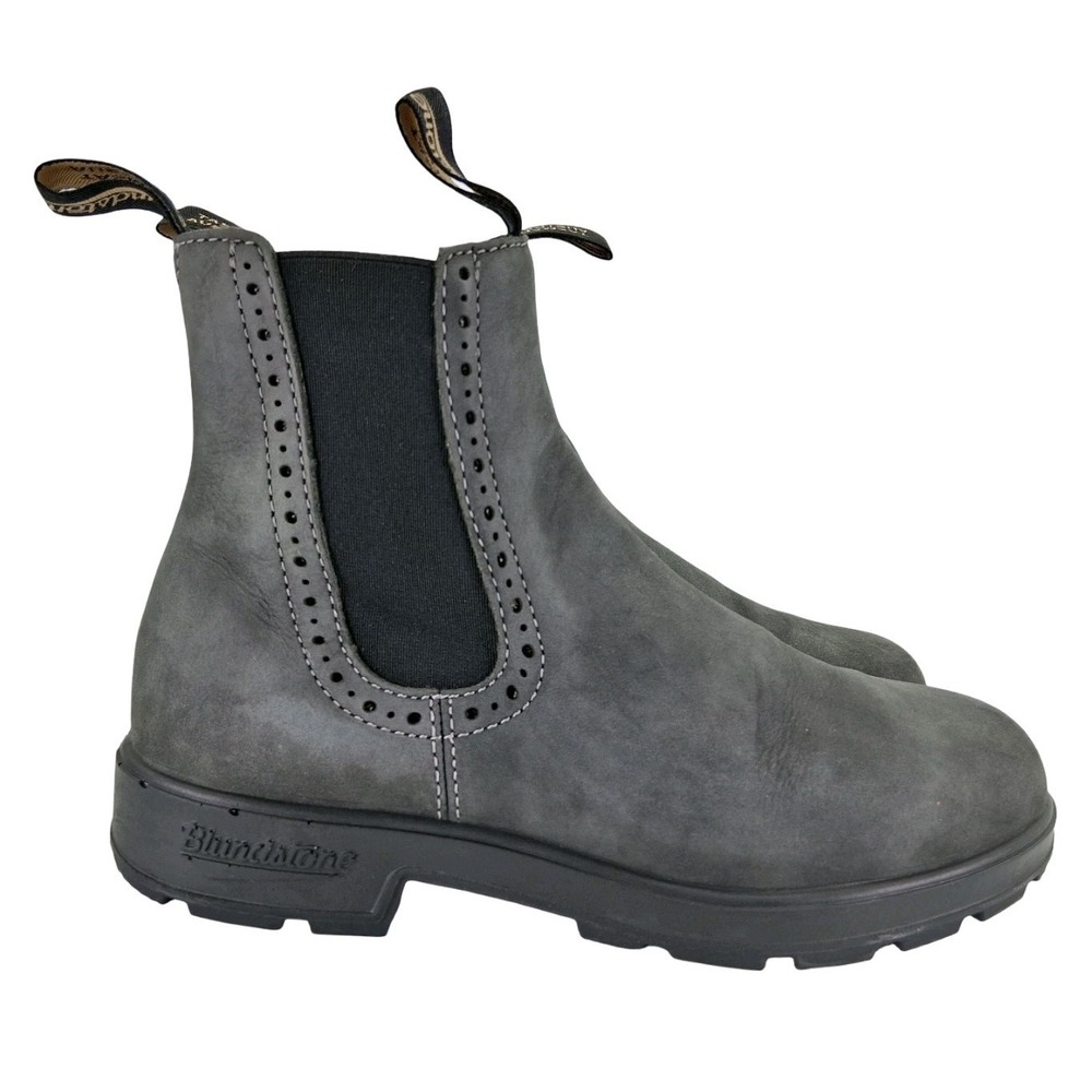 Blundstone Chelsea Boots Womens AU 5 US 8 Gray Leather Pull On Ankle Casual